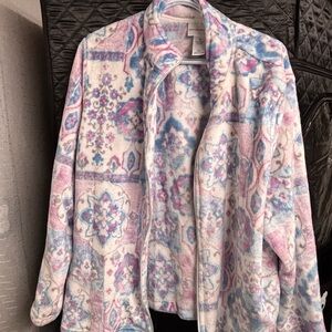 Alfred Dunner Pink and Blue Fleece Jacket